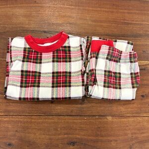 Plaid Kids Pajamas Set - Red and White size 12